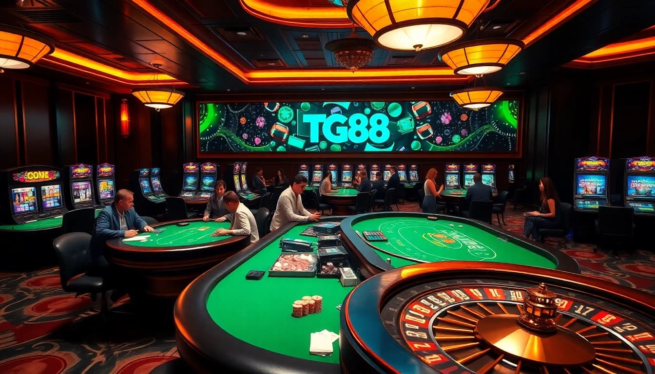 Experience the thrilling atmosphere of tg88 casino gaming with vibrant tables and immersive gameplay.