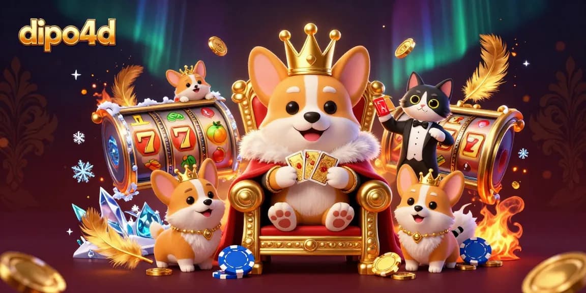 Experience jackpot thrills with the dipo4d royal corgi in a vibrant, interactive casino scene.