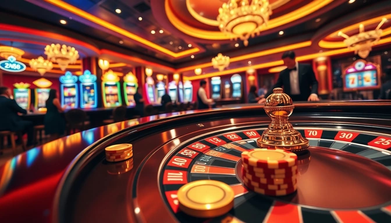 Experience the excitement of XX88 with vibrant casino games and players engaged in thrilling bets.