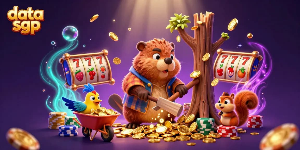 Track exciting data sgp results with a 3D cartoon scene of lucky characters celebrating winnings.