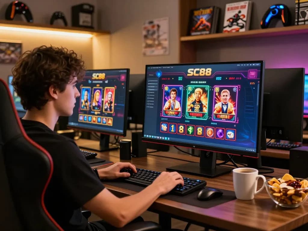 Player enjoying a thrilling game on SC88 casino online platform, showcasing vibrant graphics and engaging gameplay.