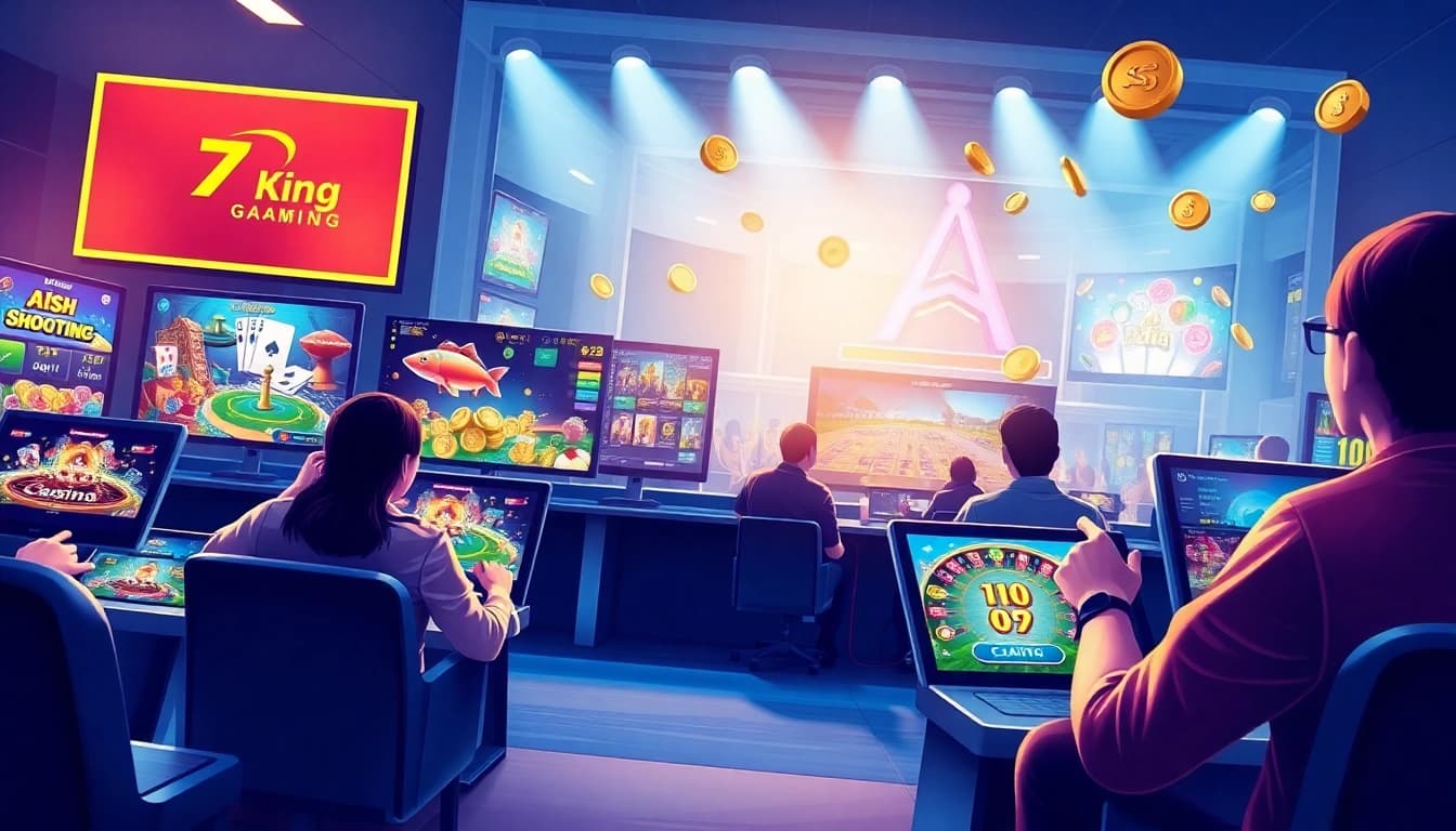 Engaging online gaming scene with 79king logo showcasing Bắn Cá and Casino games.