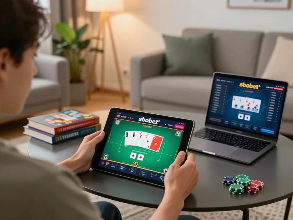 Join the sbobet online gaming experience with live poker action from home.