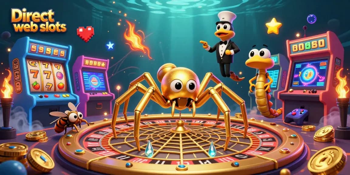 Place bets on Direct web slots with detailed slot reels, vibrant characters, and exciting game elements.