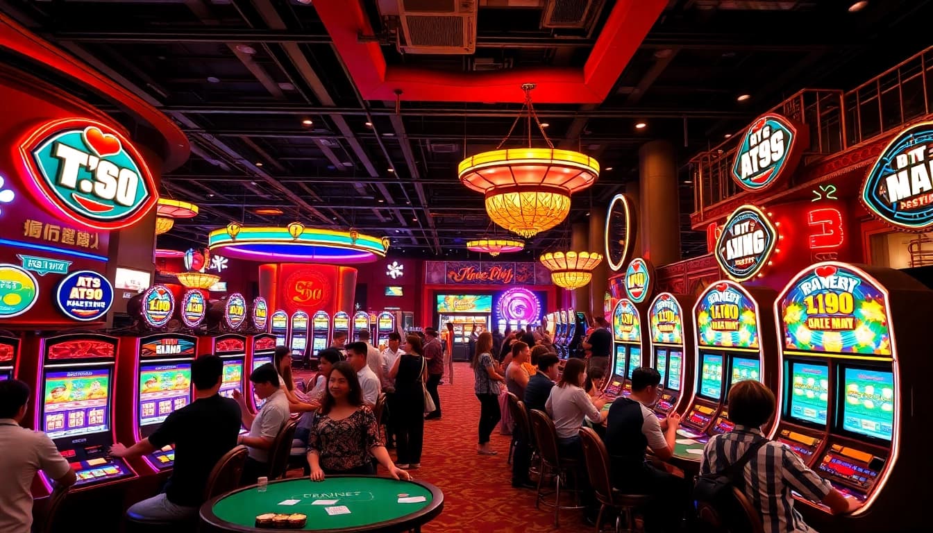 Celebrate at AT99娛樂城 with players enjoying a vibrant gaming atmosphere filled with excitement.