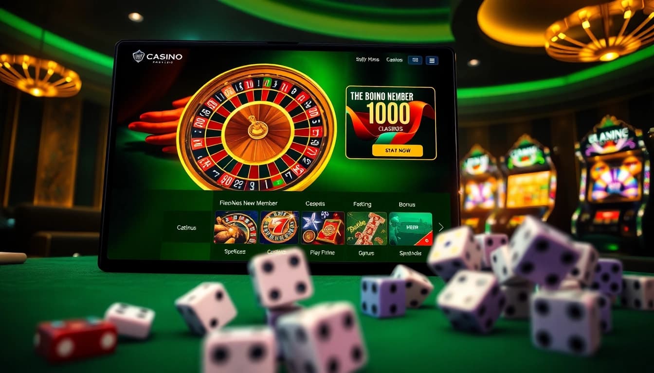 Experience excitement with bonus new member promotions showcased at a luxurious online casino.