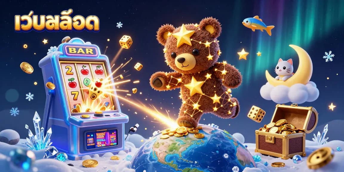 Experience thrilling เว็บสล็อต action with colorful characters and dynamic slot machine elements.