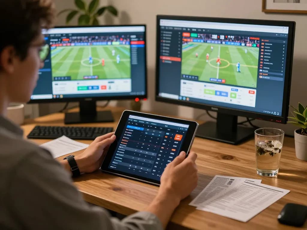 Engaging in sports betting strategies with Bsport on tablet while reviewing live odds