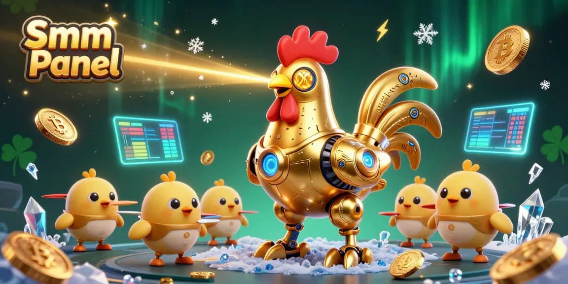 Engage with the Smm Panel experience featuring a vibrant casino-themed scene with crypto coins and dynamic game elements.