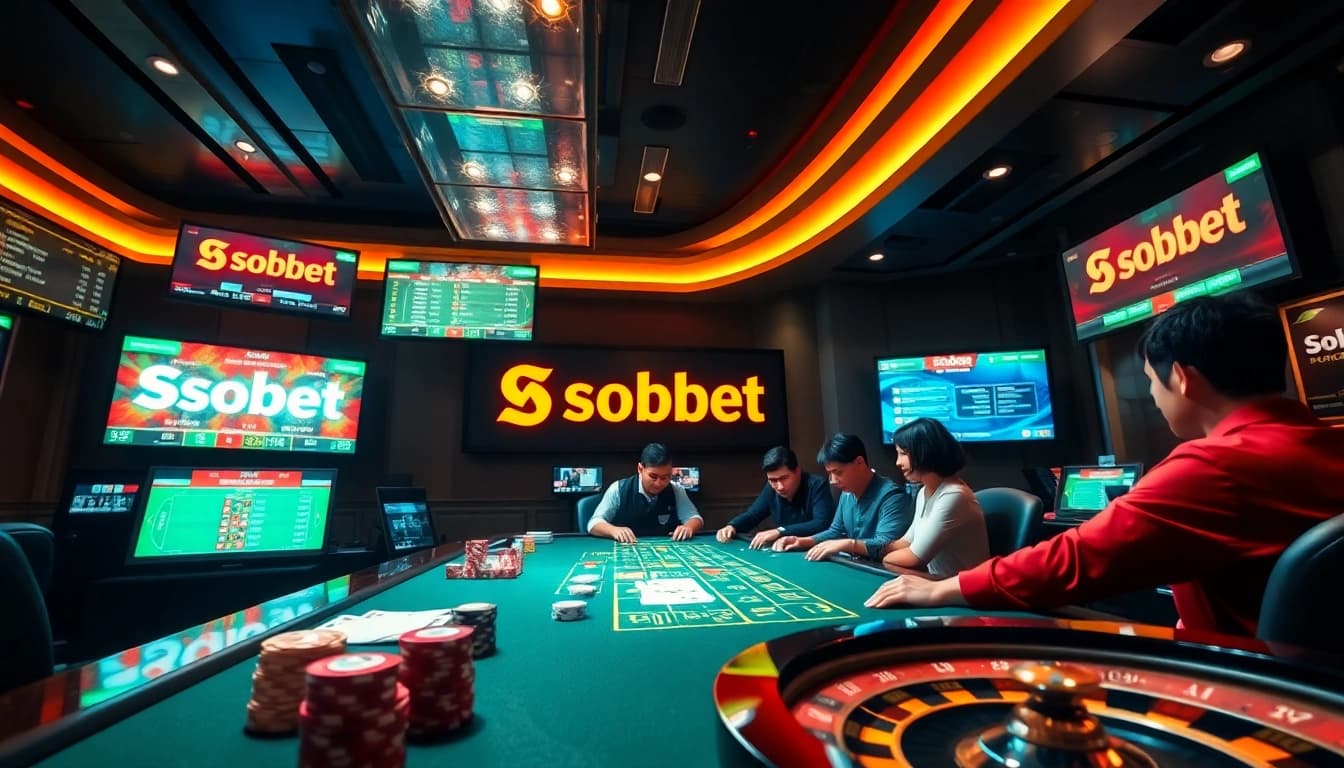 Experience thrilling sbobet login indonesia action at a vibrant casino table with chips and odds displays.