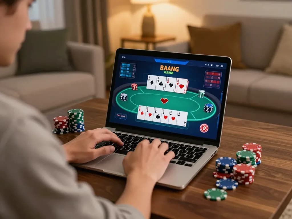 Pemain terlibat dalam permainan poker online di 88id, menampilkan permainan strategis di lingkungan yang nyaman.