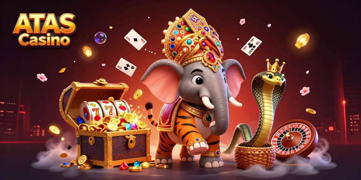 Engage with the exciting gameplay of ATAS Casino through this immersive 3D illustration showcasing vibrant characters and dynamic game elements.