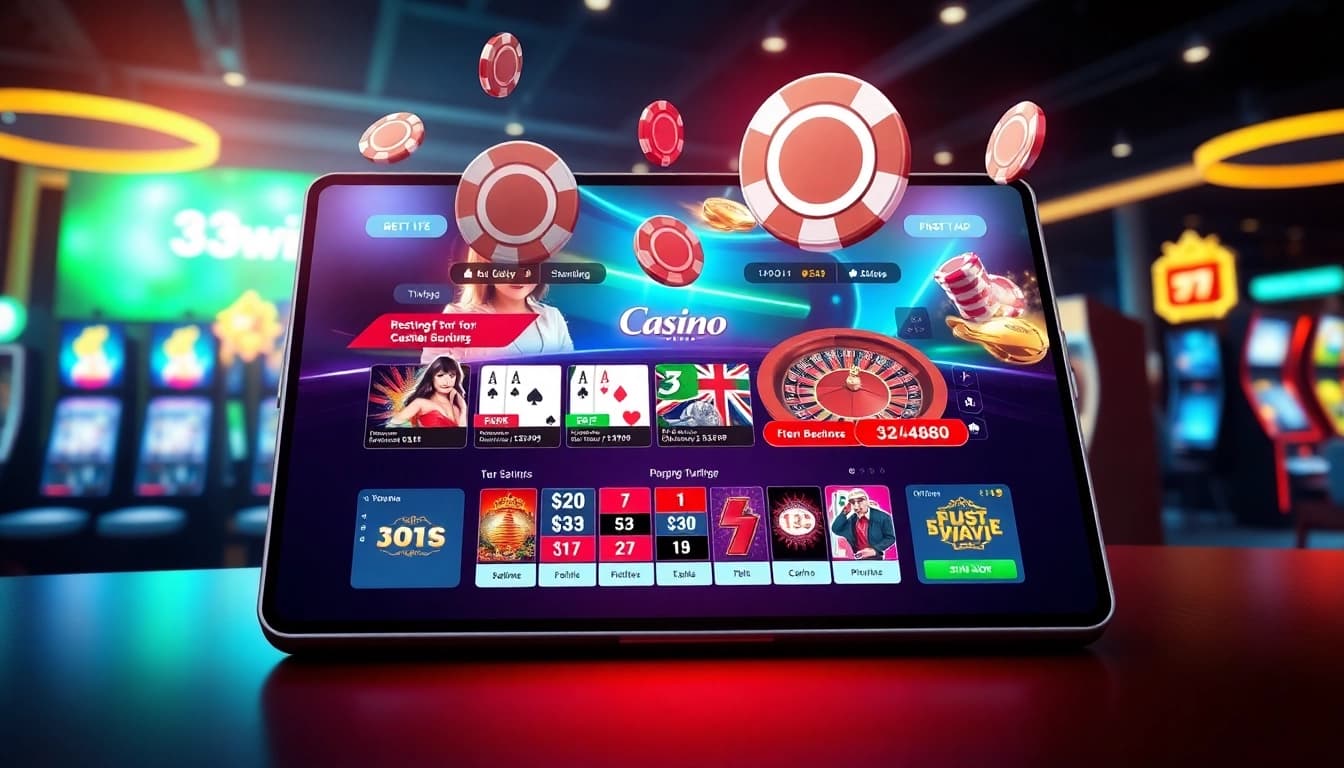 33win68 online casino interface displaying vibrant games for an exciting betting experience.