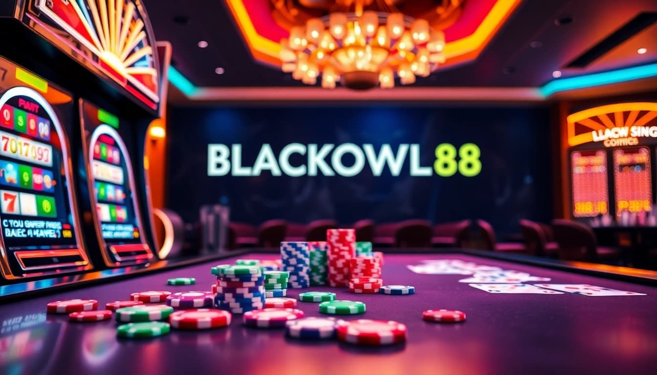 BLACKOWL88 players enjoying immersive slot games with vibrant colors and dynamic gameplay.