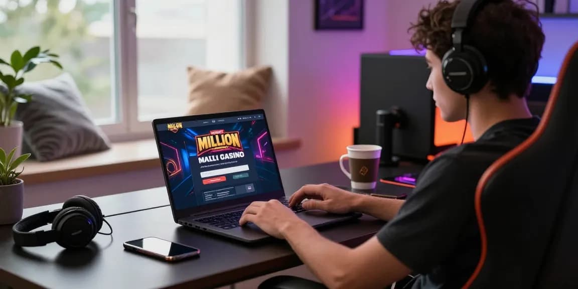 Effortlessly logging into Million Casino from a stylish home office setup.