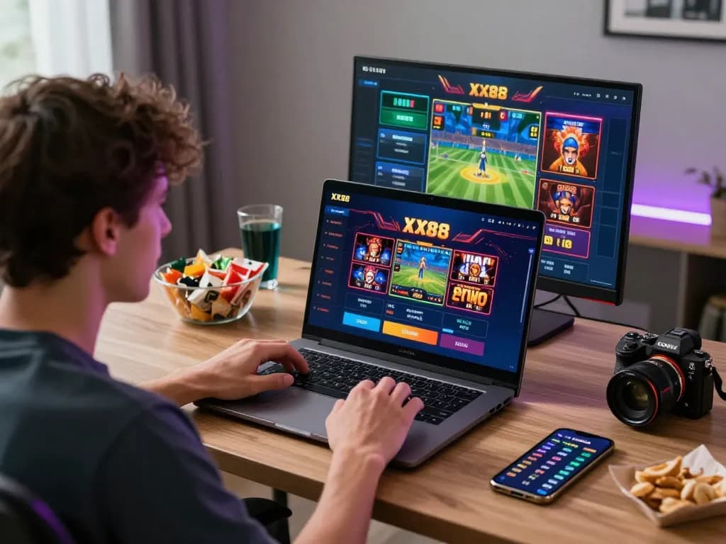 Exciting online gaming scene featuring player engaging with XX88 betting platform.