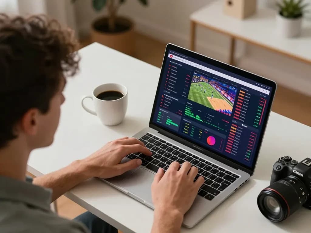 Engaging sports betting scene with TX88 interface on laptop, showcasing strategic gameplay activity
