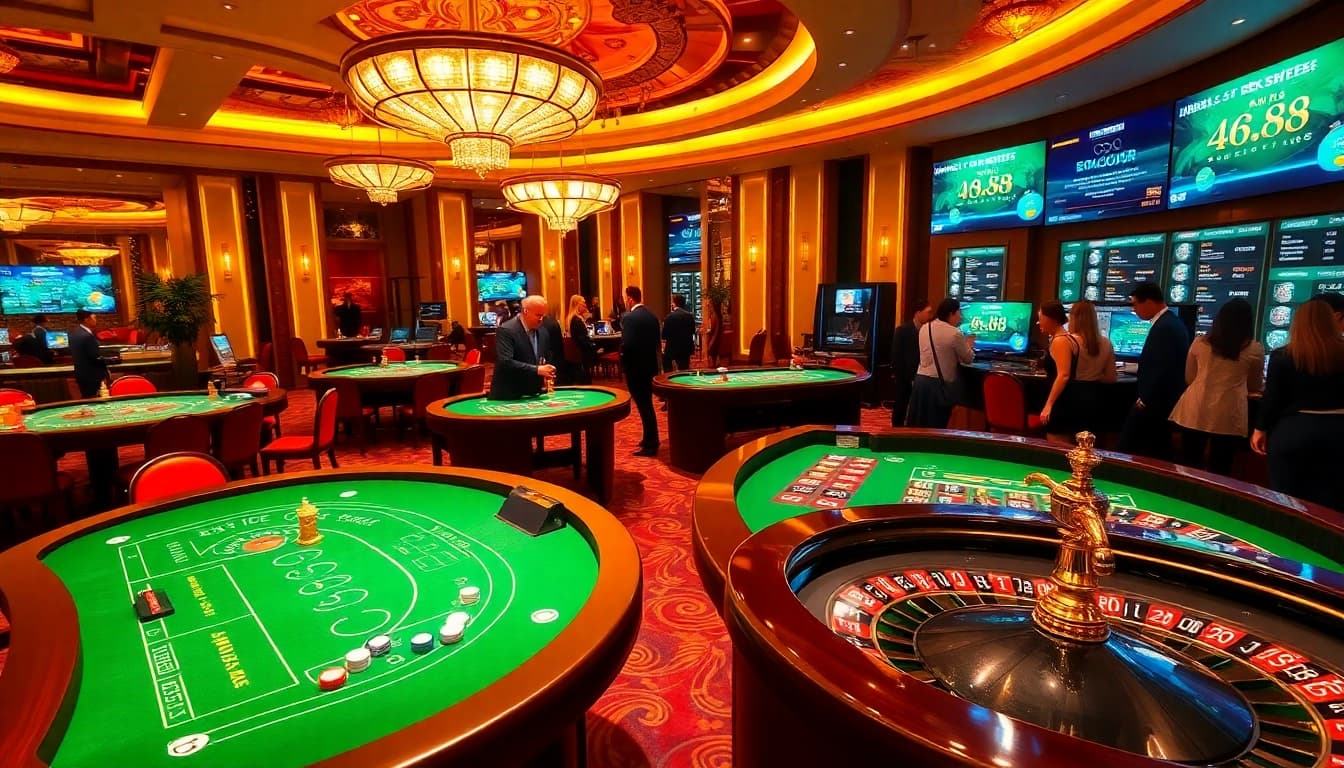 Engaging gamblers in K88 online casino with vibrant tables and professional dealers.