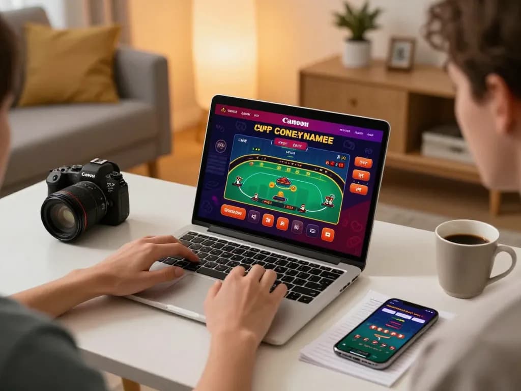 Engaging online gaming session showing antoinelarocque using a casino app on laptop and smartphone.