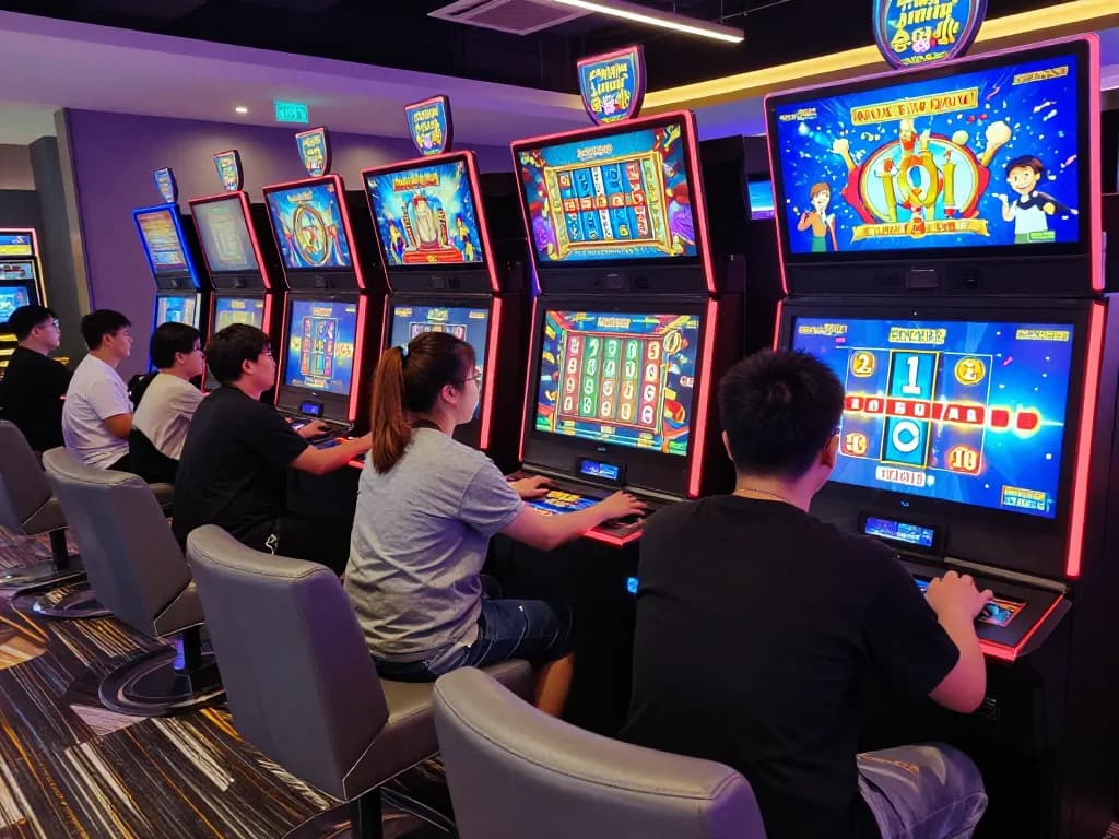Nohu players celebrating big wins on exciting slot machines in a vibrant online casino atmosphere