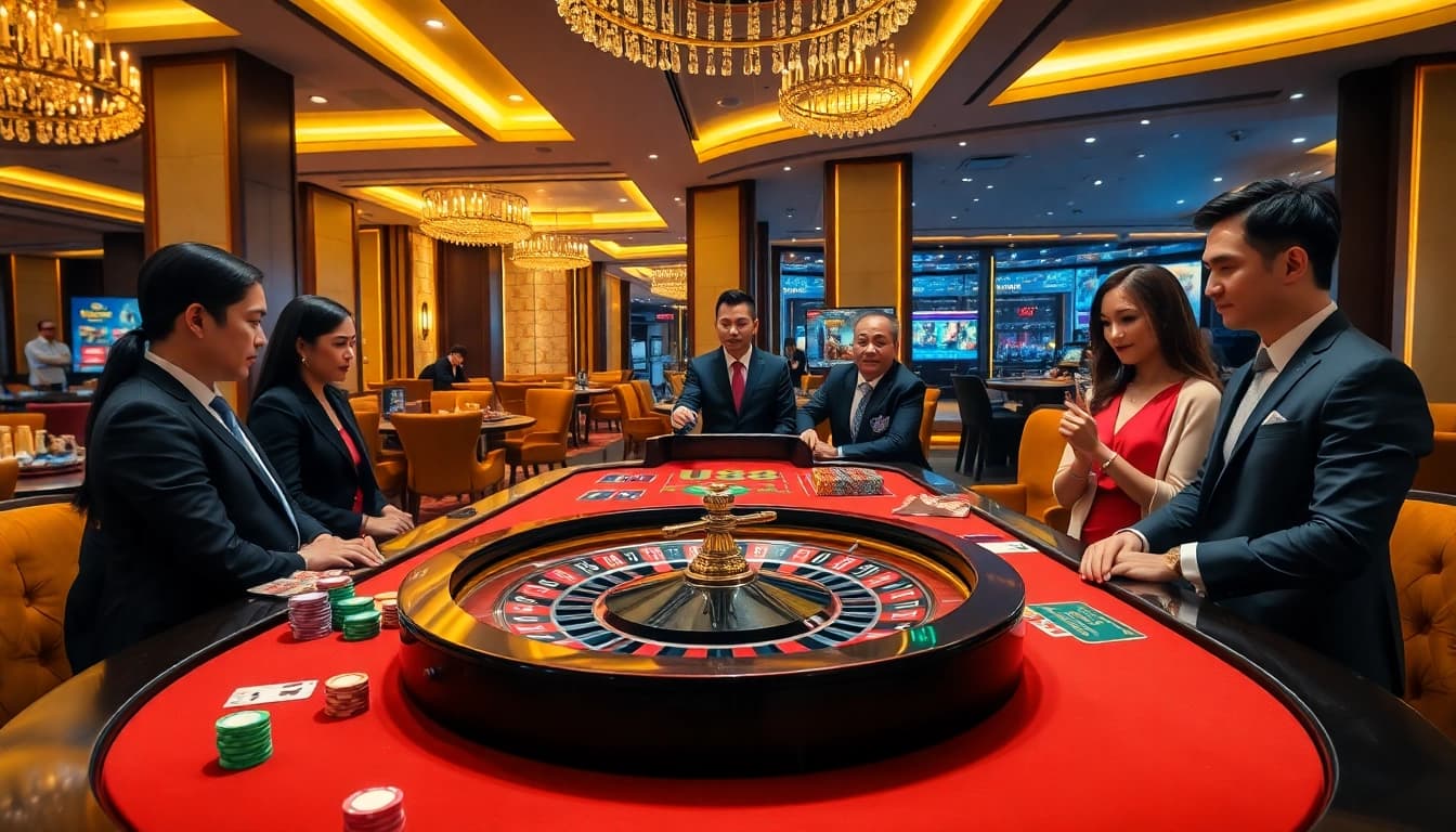 Experience thrilling U88 casino action with vibrant gaming tables and exciting players.