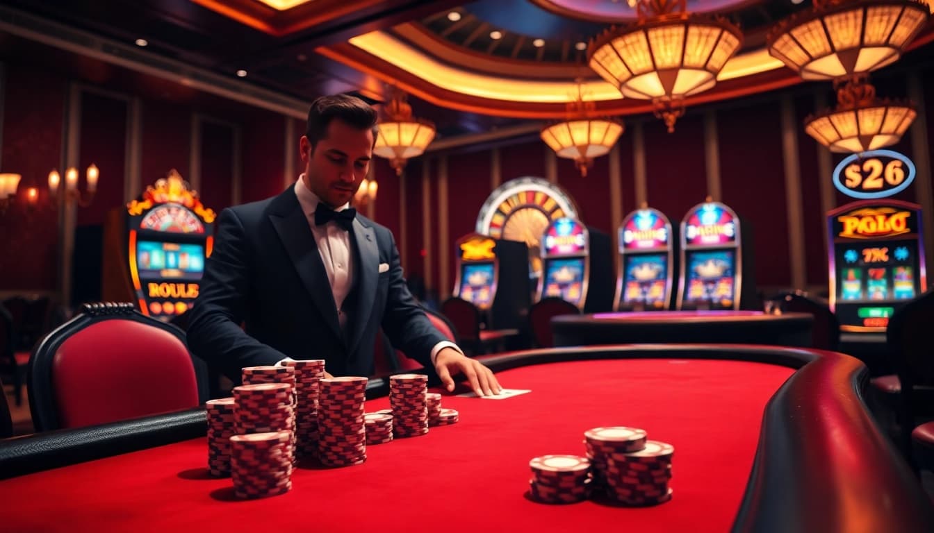 Experience the thrill of pg88 gaming with vibrant casino action at a luxury poker table.