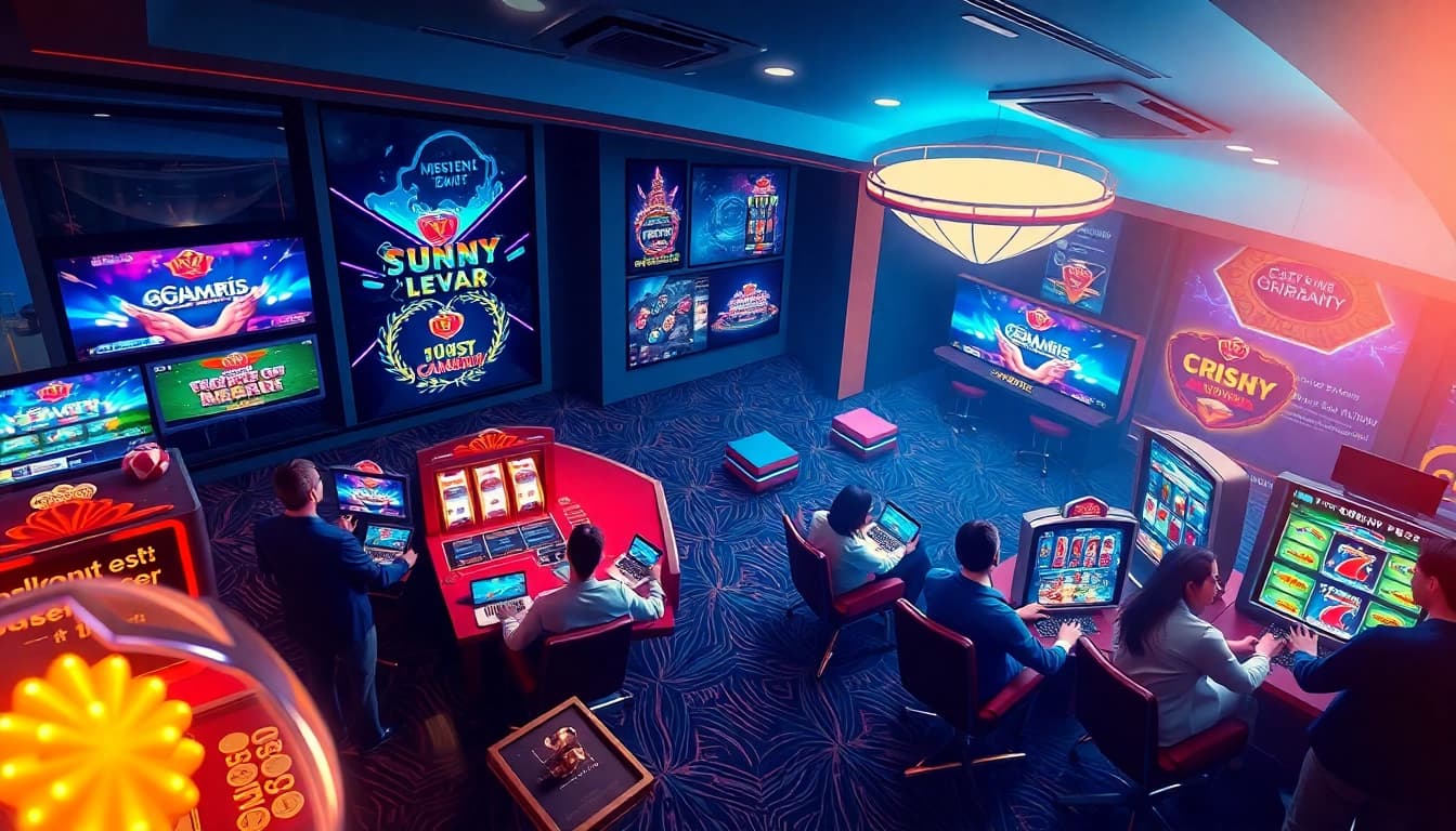 Nhatvip online gambling experience featuring modern gaming interfaces and vibrant visuals.