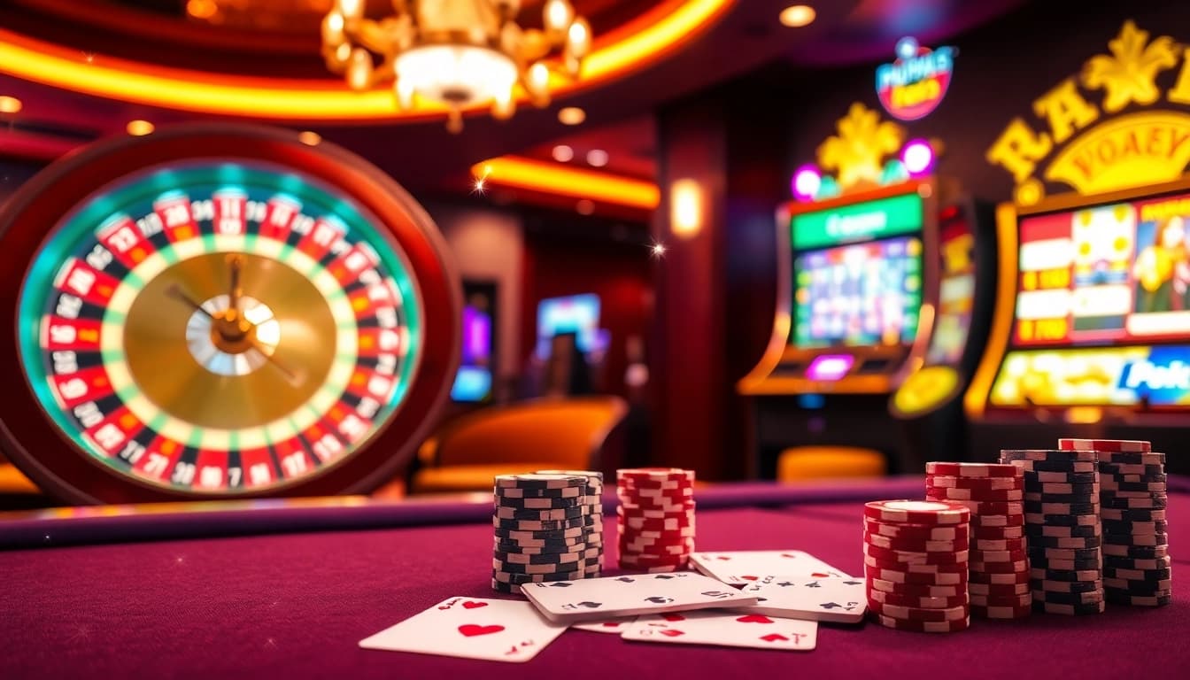 Experience the thrill of high-stakes play with i9bet's vibrant gaming environment featuring roulette and poker.
