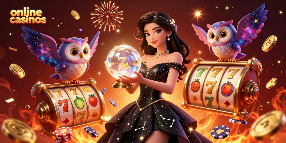 Engage in thrilling online casinos with vibrant slot reels and captivating symbols in this lively 3D scene.