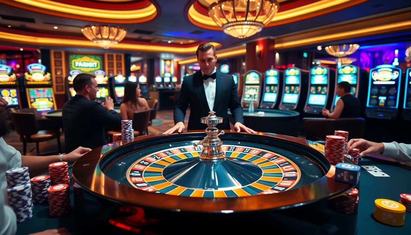 Players placing bets at the luxurious roulette table at https://bem88.com, showcasing the excitement of online gambling.