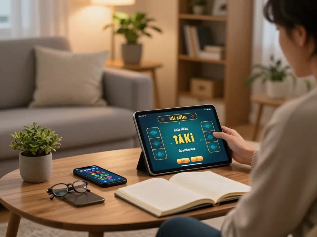 Engaging in online tài xỉu gameplay, a person analyzes strategy at home.