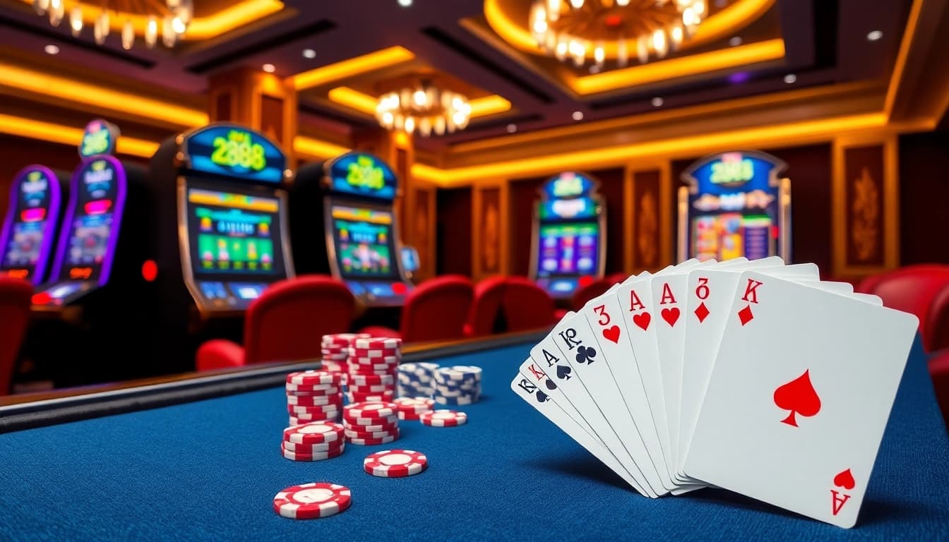 Experience the excitement of RR88 with vibrant casino elements and elegant decor.