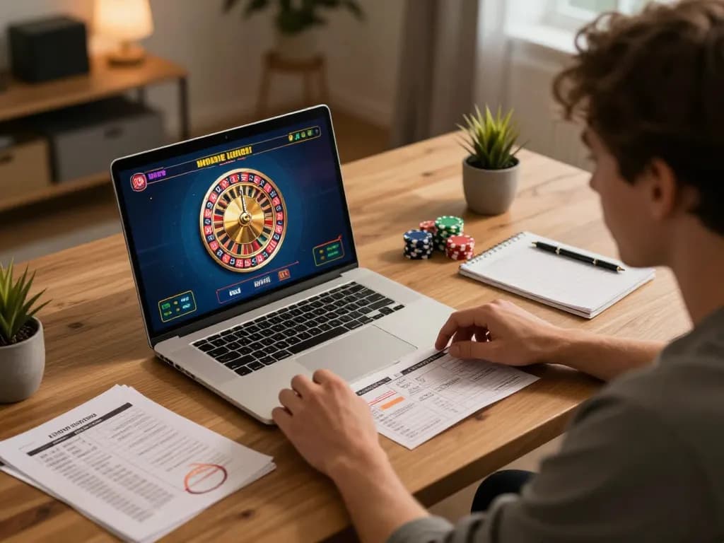 C168 player enjoying exciting online roulette game at home with strategy notes.