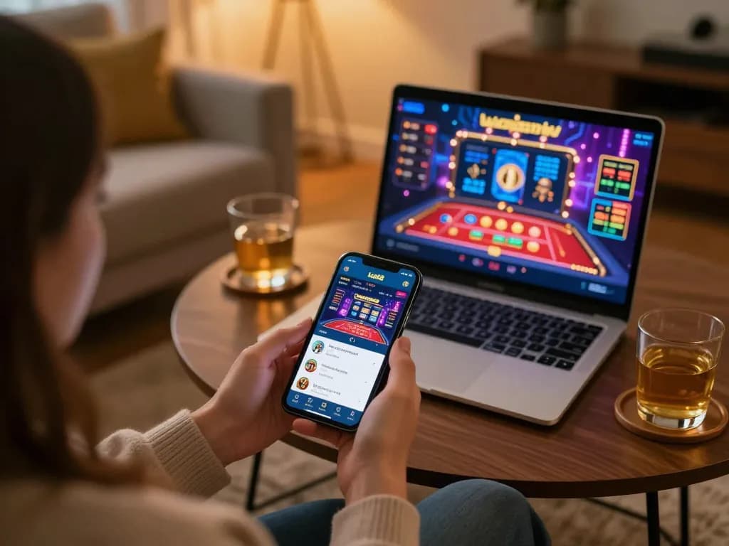 Playing on the Luck8 app from home showcases engaging mobile gaming experience.