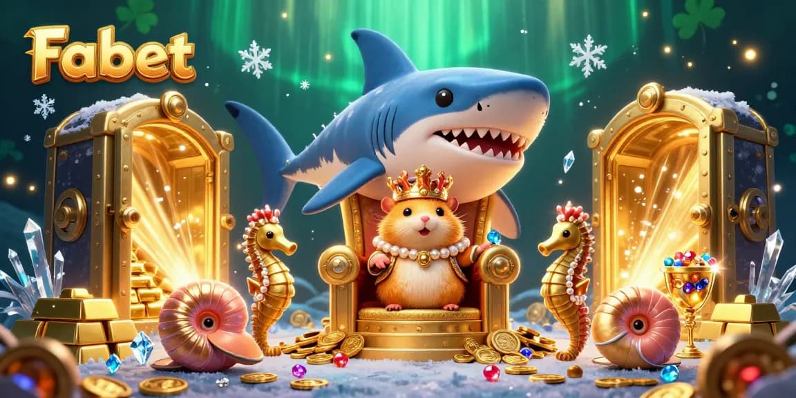 Experience the thrilling world of Fabet with vibrant casino-themed underwater elements filled with treasures.