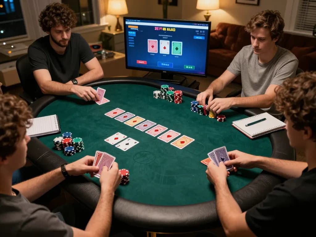 Players engaged in online poker game strategy, highlighting btopcshop experience and tactics