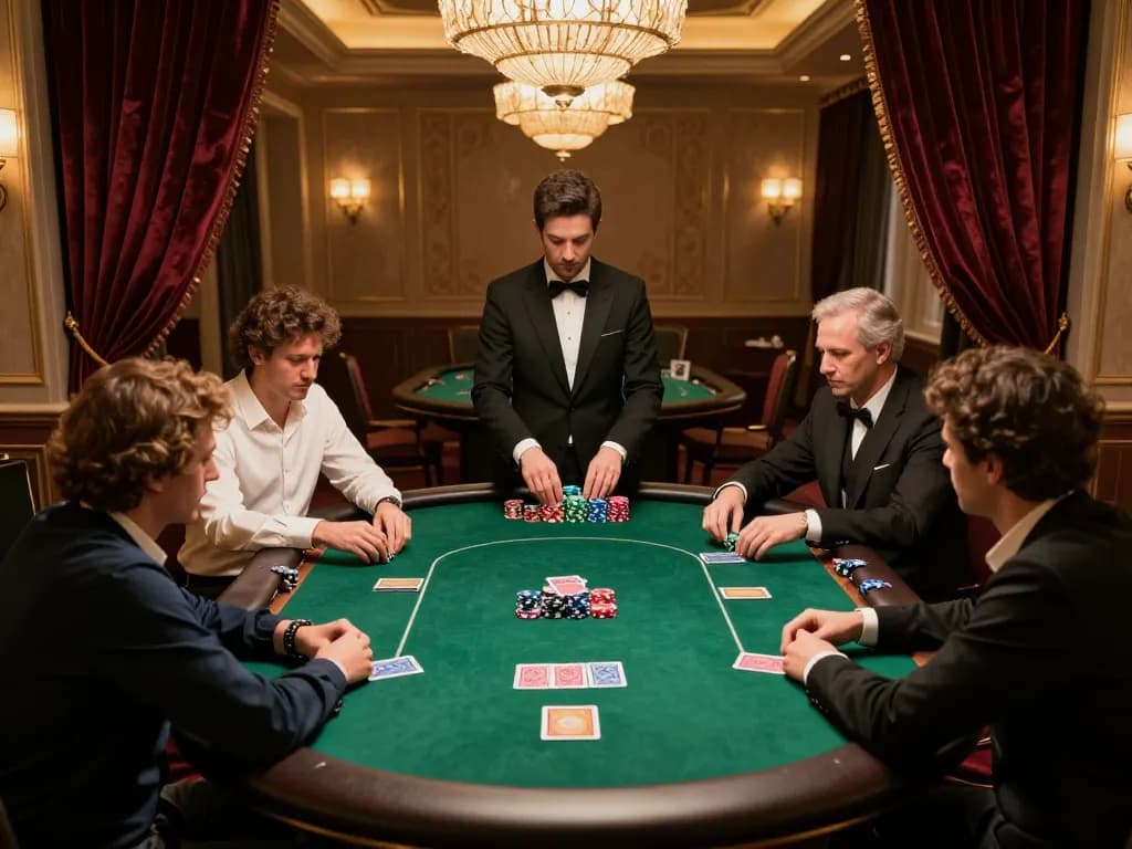 Engaged players enjoying a high-stakes poker game at 789win VIP room