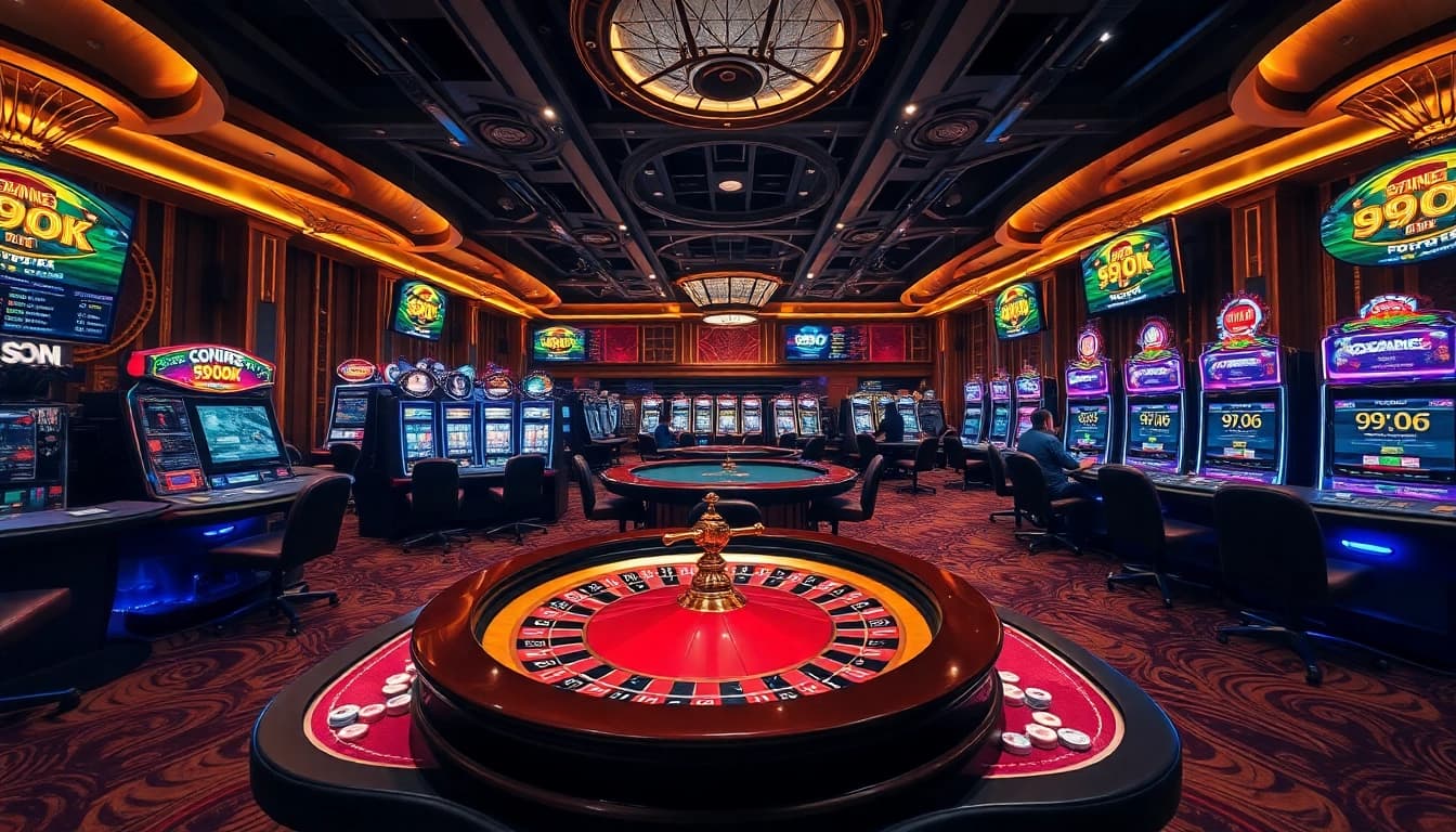 Experience thrilling gameplay at 99OK casino with vibrant slot machines and exciting poker tables.