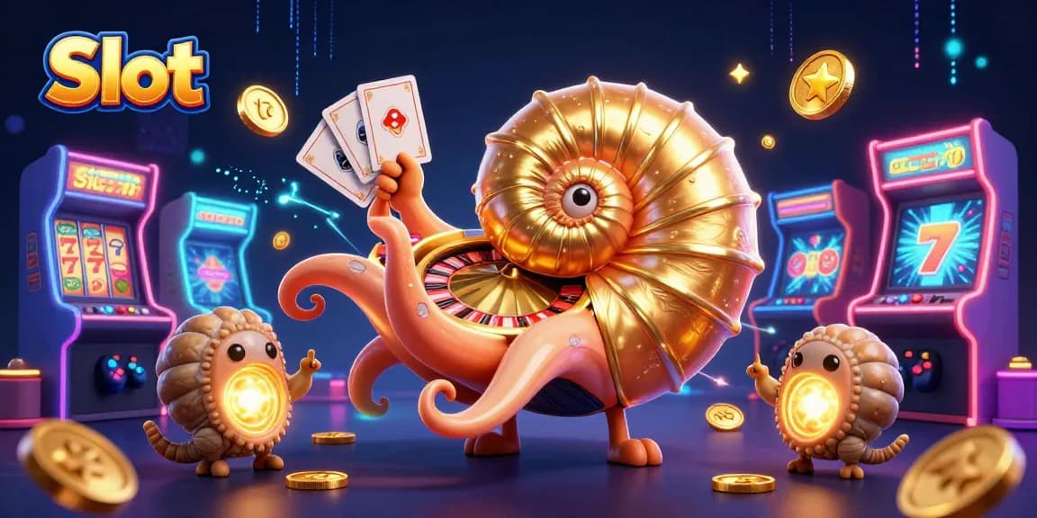 Spin the Slot machine with vibrant symbols in this enchanting casino scene.