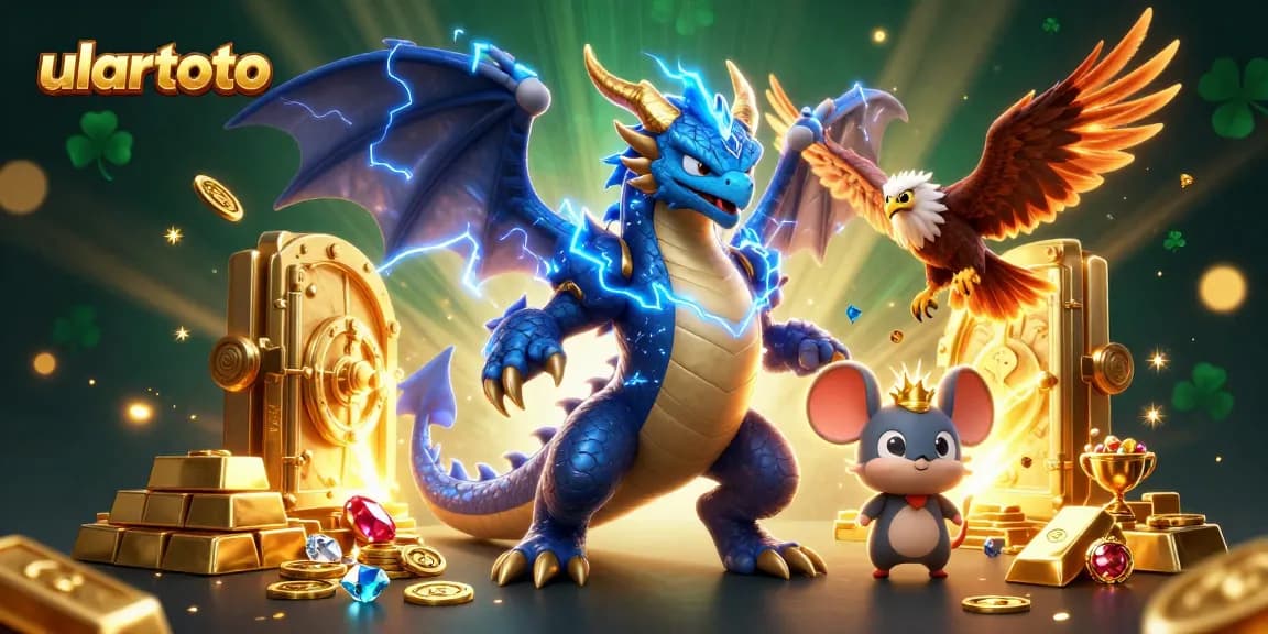 Play lottery games with ulartoto's secure link as a thunder dragon and hawk come alive.