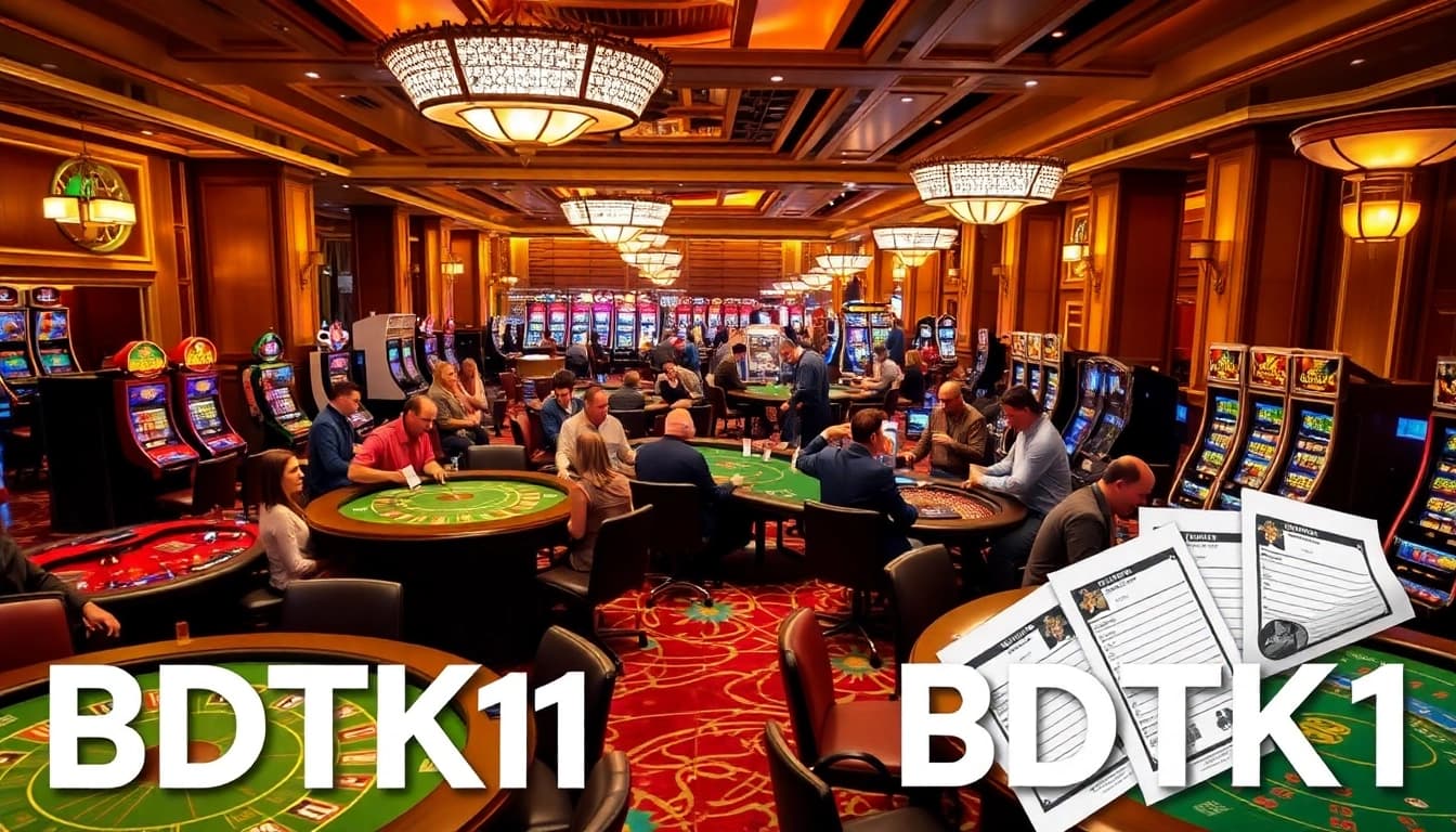 Experience the excitement of BDTK1 at a luxurious casino with vibrant gaming tables and thrilling action.