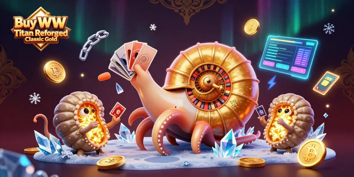 Buy WoW Titan Reforged Classic Gold as you engage with exciting gaming elements in a vibrant 3D illustration.