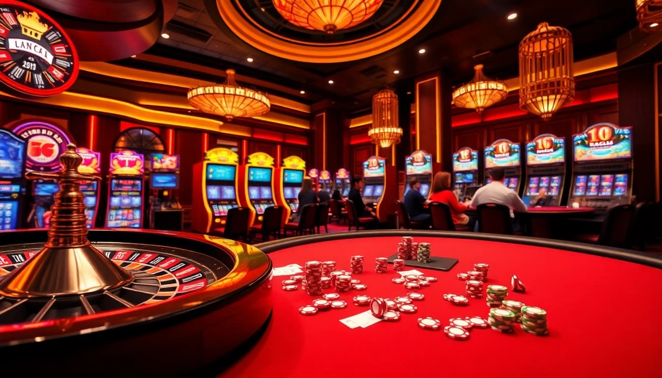 Enjoying real-time Pengeluaran Macau results in a luxurious casino setting.