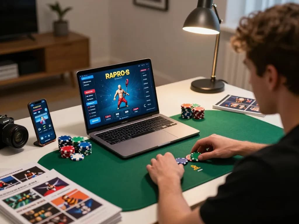 Player engaged in a strategic online poker game, showcasing intense gaming moments linked to ropatendidafanzine.