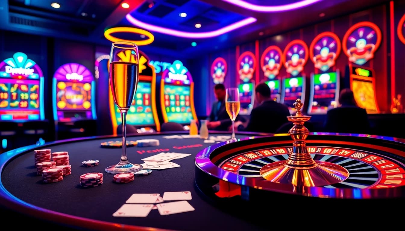 HT368 players enjoy thrilling elevated stakes at a luxury casino table with glowing roulette wheel.