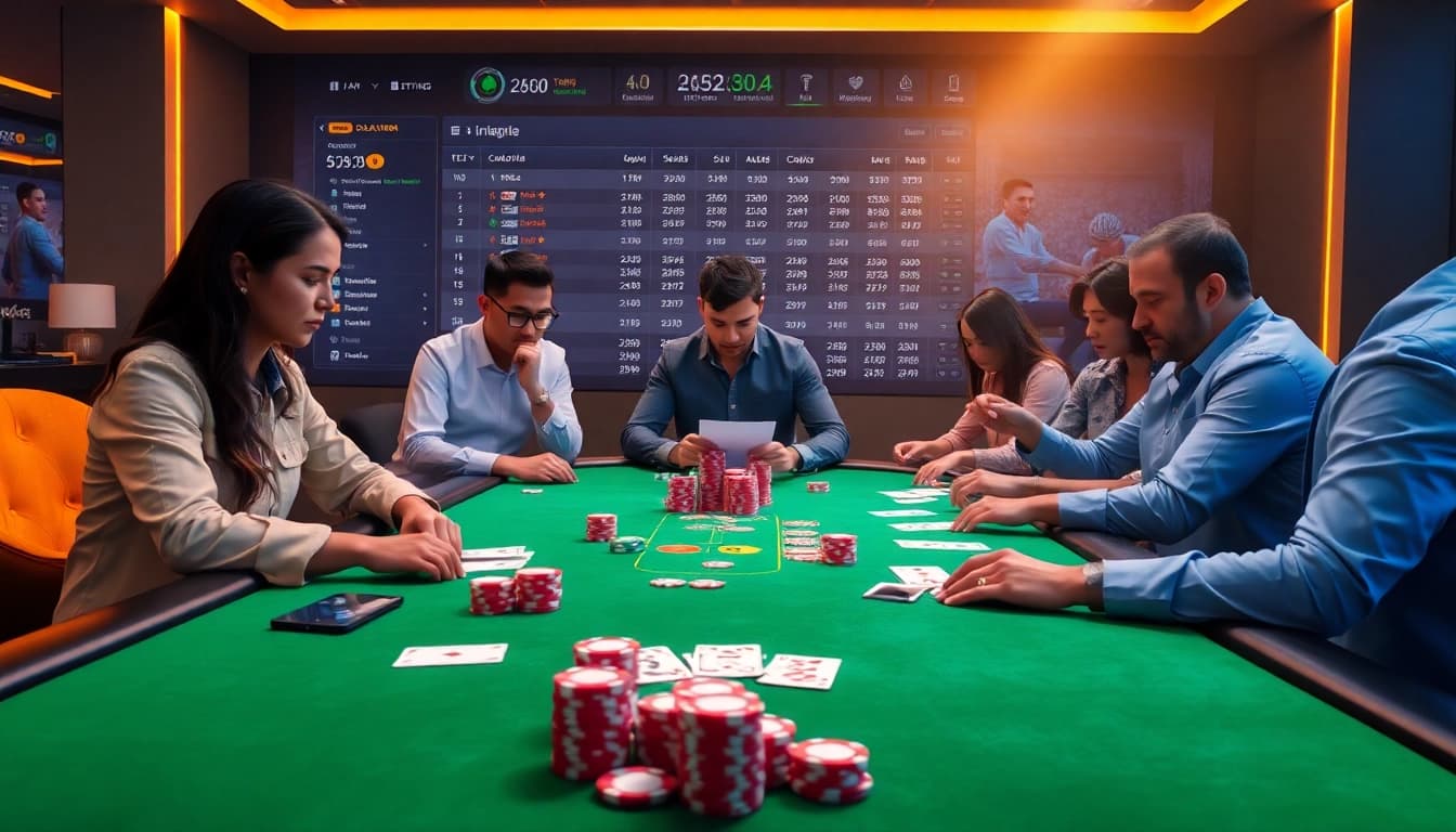 Kèo nhà cái strategy showcased in a vibrant online gambling scene with players engaged in betting.