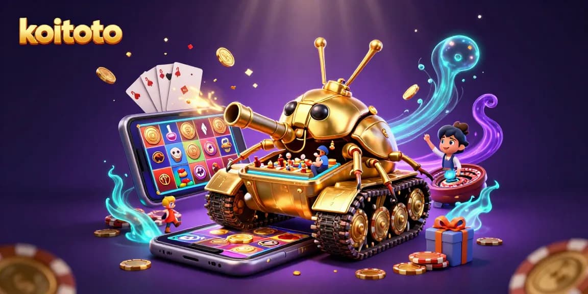 Experience thrilling gameplay at koitoto while golden coins erupt from a vibrant casino scene.
