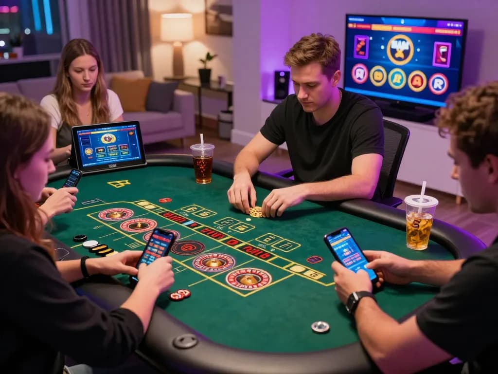Exciting AF88 online casino gaming scene with live dealers and players enjoying games on multiple devices.