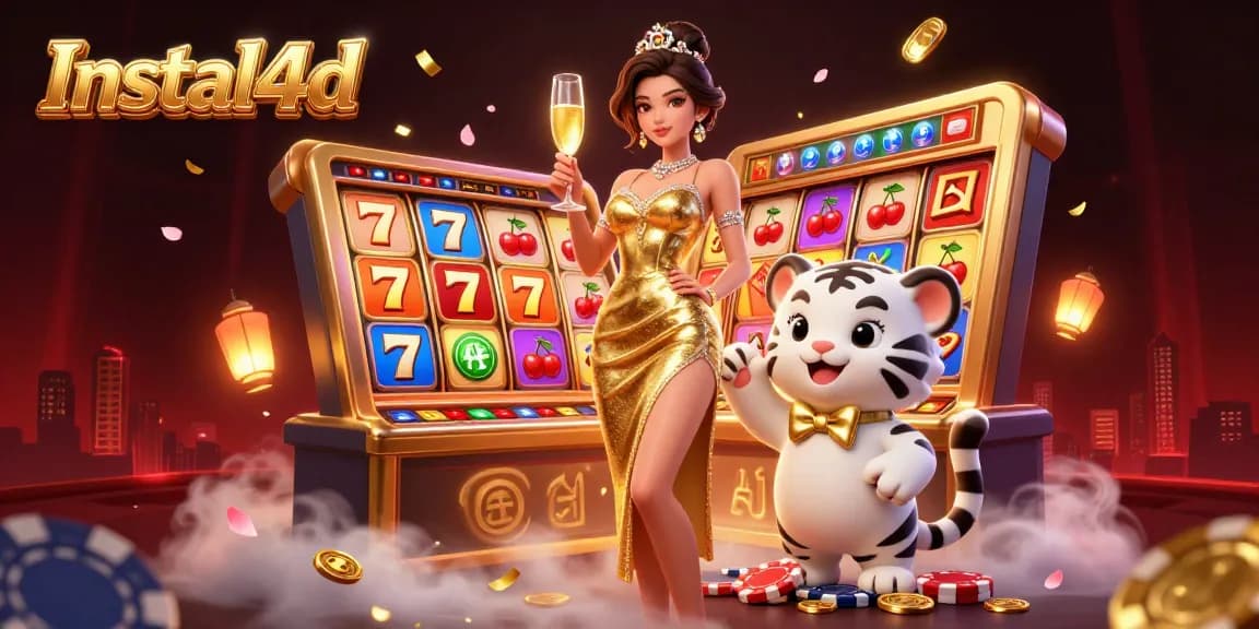 Experience thrilling jackpot wins with Instal4d's captivating casino magic in a vibrant 3D scene.