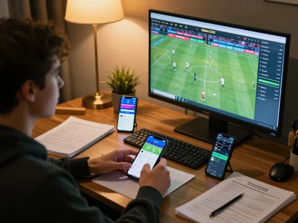 Engaging in strategic betting with live odds on ty le keo and mobile devices at a cozy setup